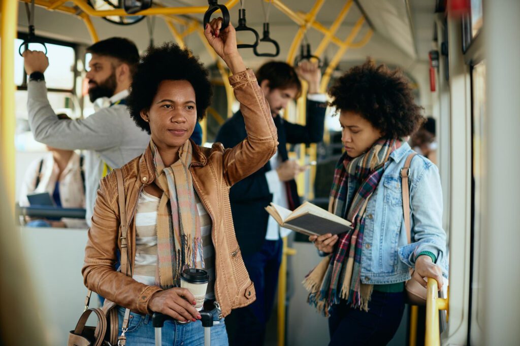 Passageiros em um ônibus