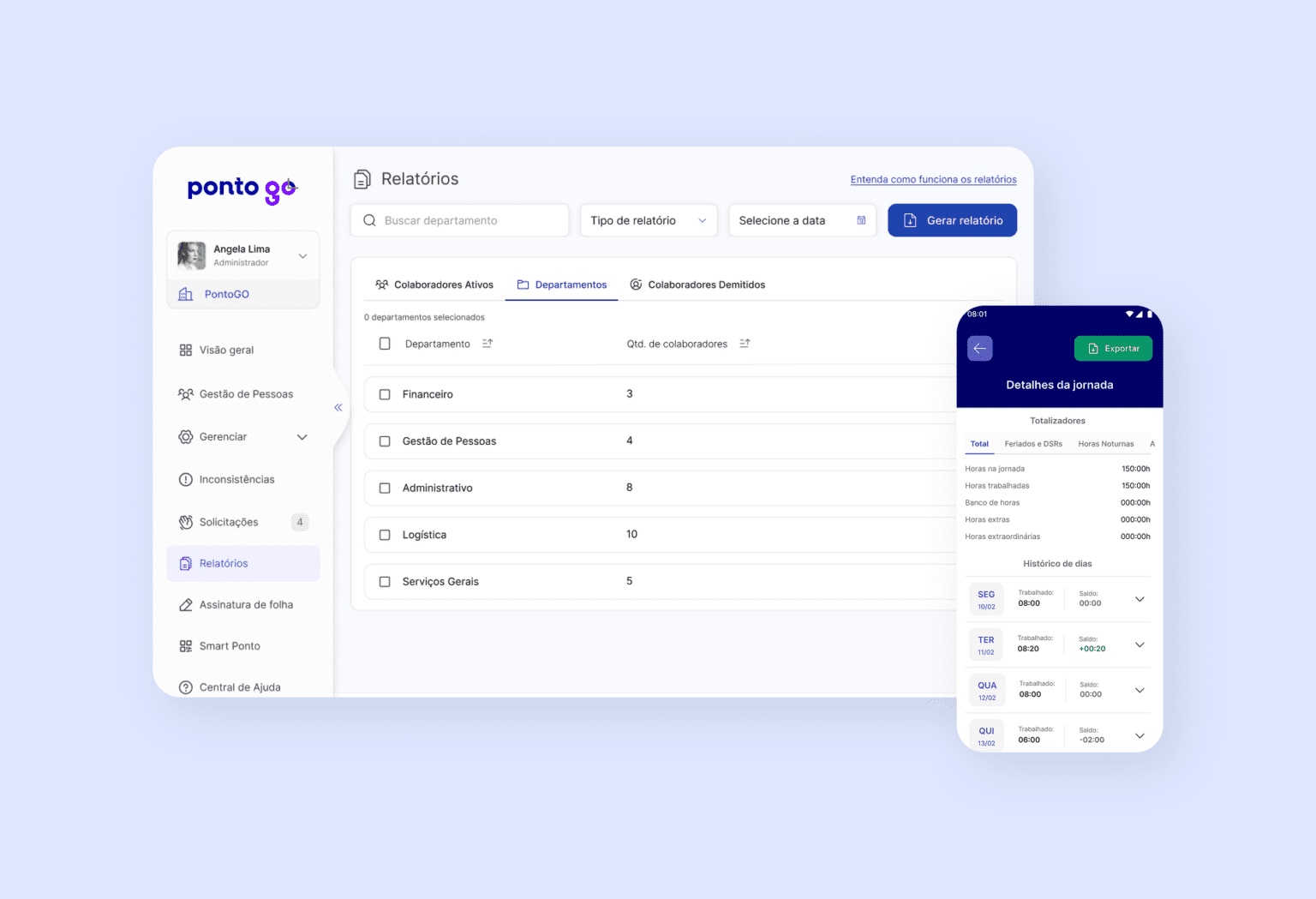 PontoGO - Sistema de registro e controle de ponto eletrônico